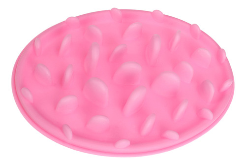 Comedero Grande De Silicona Rosa Para Mascotas Que Comen Len