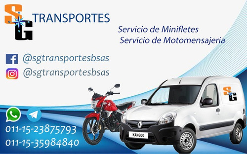 Servicio De Minifletes, Motomensajeria, Mini Fletes Las 24hs