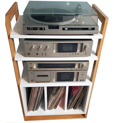 Mueble Para Tornamesa Y Vinilos Small 4 Niveles - Audio Mix