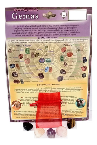 Cuarzos Protección, Kit 5 Cuarzos Diferentes + Guía Gemas