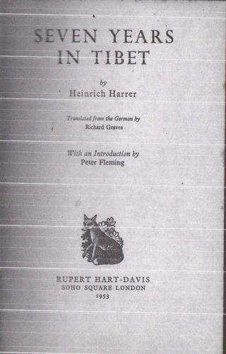 Seven Years In Tibet Heinrich Harrer 1953 7 Años En El Tibet