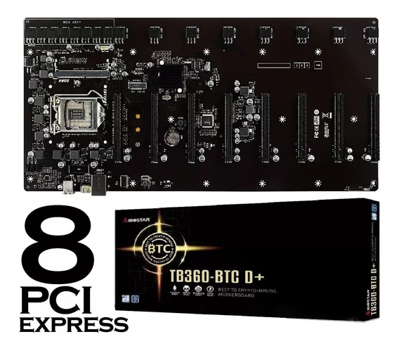 Motherboard Para Mineria Tb360-btc D+ Btc 9 Gpu Placas Pcreg