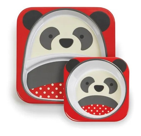 Imagen 2 de 6 de Set Plato Bebe 2 Divisiones Y Bowl Melamina Primeras Comidas