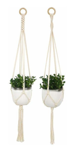 Macrame Plant Hanging Flower Hanger 2 Pack Indoor Outdo...