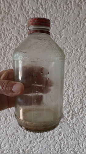 Botella De Aceite Antigua Con Tapa 