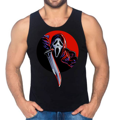 Camiseta Esqueleto Scream Mascara Terror Manga Sisa 