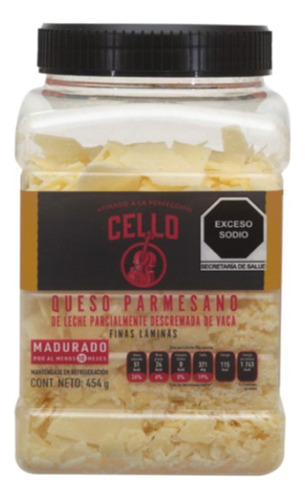 Queso Parmesano En Finas Laminas Cello Bote De 454 Gramos