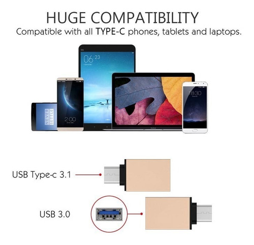 Imagen 2 de 4 de Adaptador Conversor Usb 3.0/3.1 Tipo C M Plug Otg