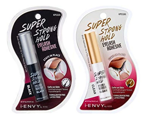 Kiss I Envy Super Strong Hold Eyelash Adhesive Black & Clear