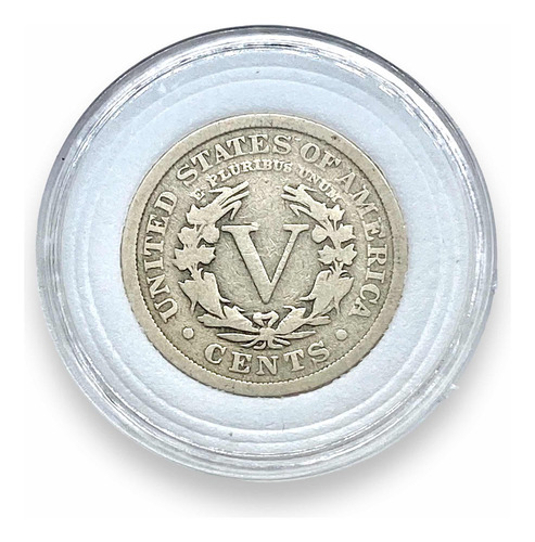 Moneda Liberty Nickel V Cents 5 Centavos Usa Año 1908 (Usado)
