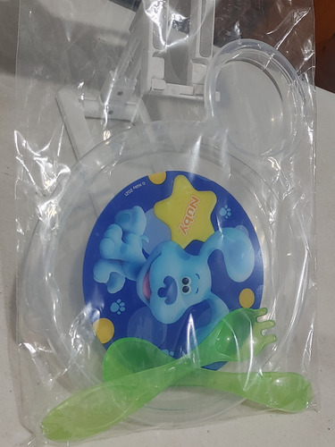 Set De Plato Y Cubiertos Para Bebe Pistas De Blue