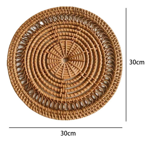 Cesta De Pared Tejida Hecha A Mano, Flor Redonda 30cm