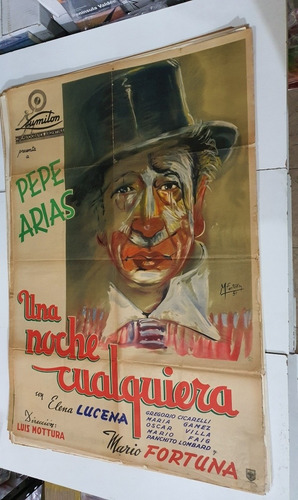 Antiguo Afiche De Cine Original Una Noche Cualquiera-sb