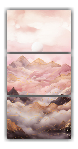 90x180cm Set 3 Cuadros Decorativo Dimensiones Mountain Lands