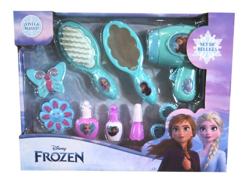 Set De Belleza Frozen-secador, Peine, Espejo, Accesorios Chi