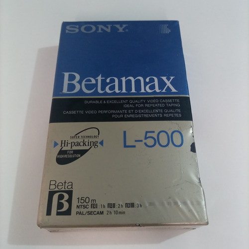 Betamax L500 Videocassette Sony Virgen Para Vcr