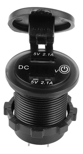 Voltímetro Azul Con Doble Conector Usb Para Encendedor De Co