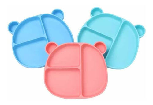 Plato De Silicona Para Bebés Color Agua