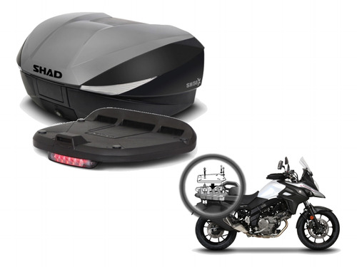 Kit Shad Sh58x Titânio Luz Freio Base Suporte V-strom650 19+