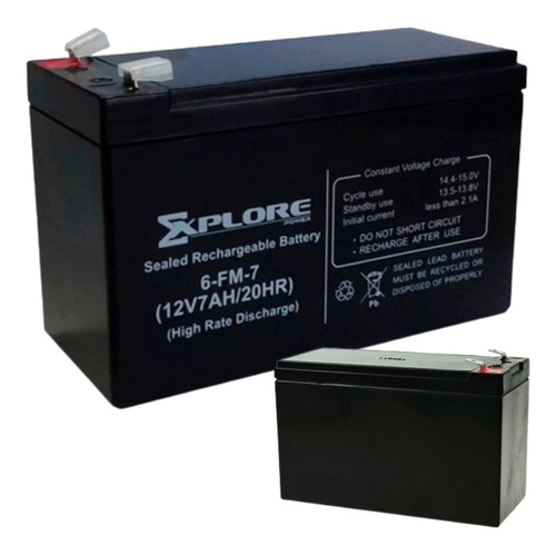 Bateria Recargable 12v 7ah Ups Alarma Moto Cerco Electrico 