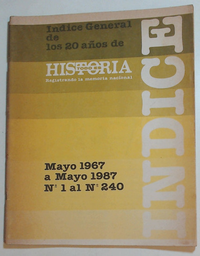 Revista Todo Es Historia - Indice General De Los 20 Años