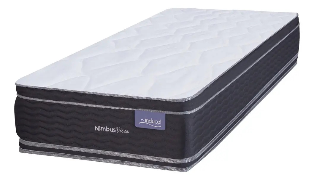 Colchón Inducol Espuma Nimbus Visco 100x200 1 Plaza Y Media Azul Oscuro