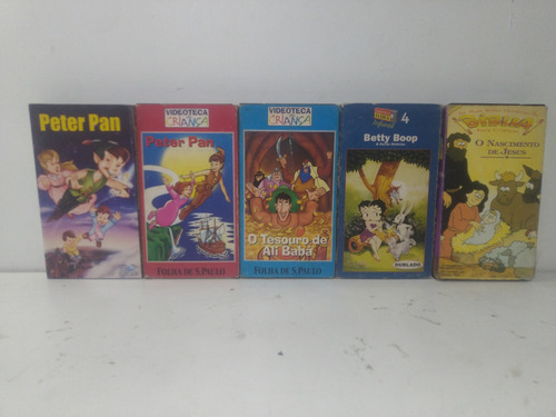 Lote 5 Vhs Infantil : Peter Pan , Betty Boop. (Usado)