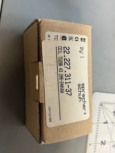 Sprecher+schuh Td296 Coil 220-220v 50hz 208-240v 60hz Fo Ssc