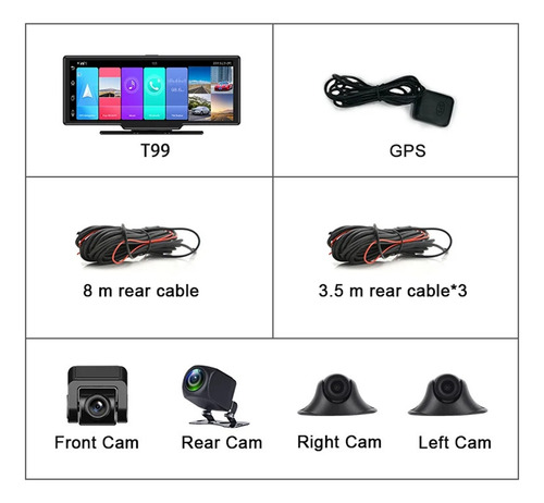 Ips 4g Android Dash Cam Gps Transmisión De Alta Definición