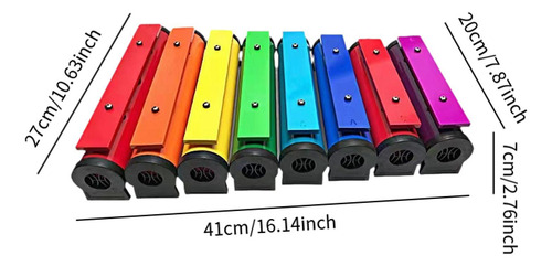 Xilófono De 8 Notas Con Mazos, Juguete Musical Colorido,