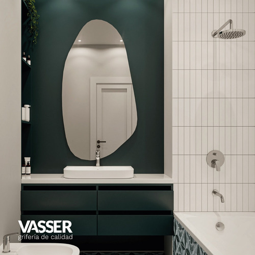 Griferia Monocomando Ducha Baño Bañera Kassia Cromado Vasser
