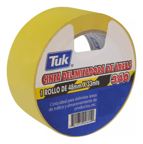 Cinta Delimitadora Adhesiva 48mmx33mt Amarilla Tuk 340 Color Amarillo