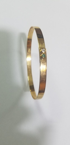 Pulsera  De  Oro  18 Kilates  Con  Brillante  Y  Esmeralda 