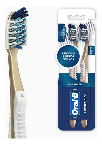 Oral-b Advanced 7 Beneficios Cepillos Dentales 2 Uds Color