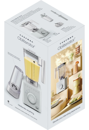 Chefman Obliterator Licuadora Profesional De 1380 W Frasco Blanco