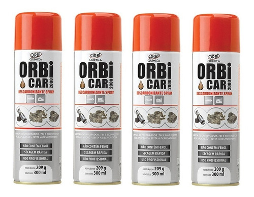 4 Orbicar Descarbonizante Spray Limpa Carburador Tbi Injetor