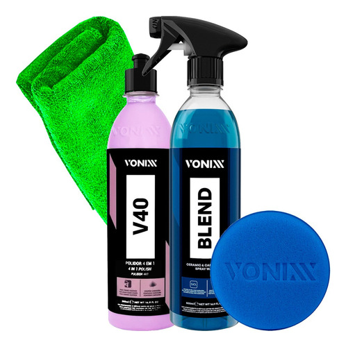 Cera Blend Spray Cristalizadora Vonixx + Polidor V40 4 Em 1