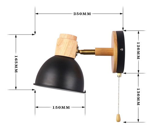 Aplique De Pared Con Interruptor De Cable De Tracción, Luz