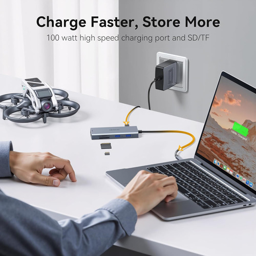 Usb C Hub Multiport Adapter For Macbook Pro/air, 9 In 1 U...
