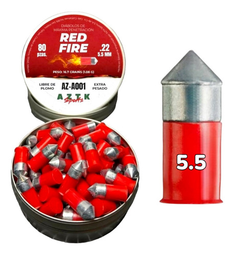 Diábolos De Acero Aztk Red Fire 5.5 80 Pzas. Penetrator