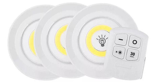 Set De 3 Luces Adhesivas Con Batería + Control / C8hogar