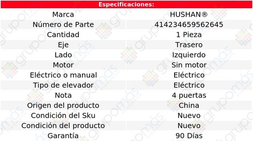 Elevador Cristal Elect Tra Izq S/motor 320i 01 Al 05 Hushan