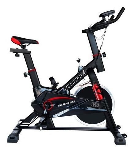 Bicicleta Estatica Spinning Gimnasio 13kg Ultra Silenciosa Color Negro/Rojo