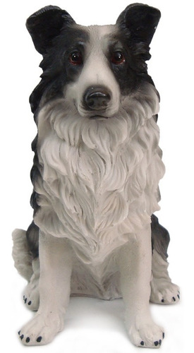 Cachorro Border Collie Enfeite Decoração Resina Estátua 