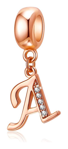 Abun Rose Gold Letter Charms 925 Sterling Silver Initial A-z