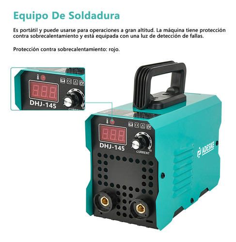 Mini soldadoras Inverter portatil inversores Adeske DHJ-145 color cian