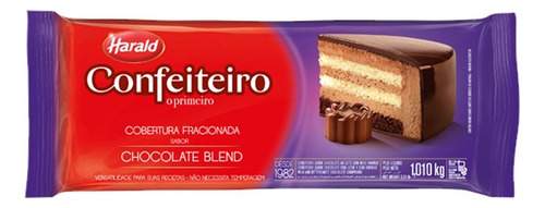 Cobertura Fracionada Chocolate Blend 1,010kg Harald
