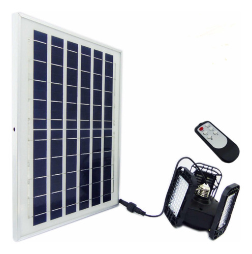 Lampara Led Solar 3 Aspas 148 Led 60 Watt C/ Panel Solar