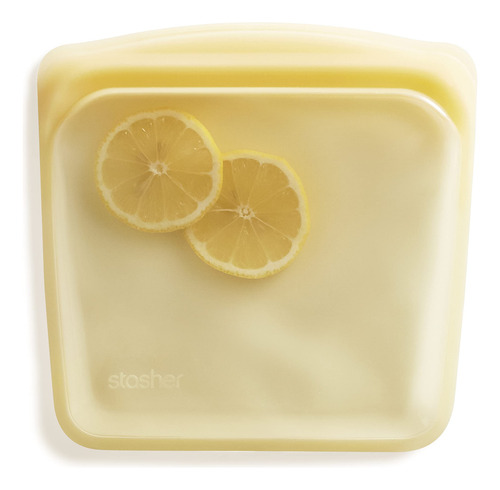 Bolsa De Silicona Reutilizable Amarilla Para Alimentos