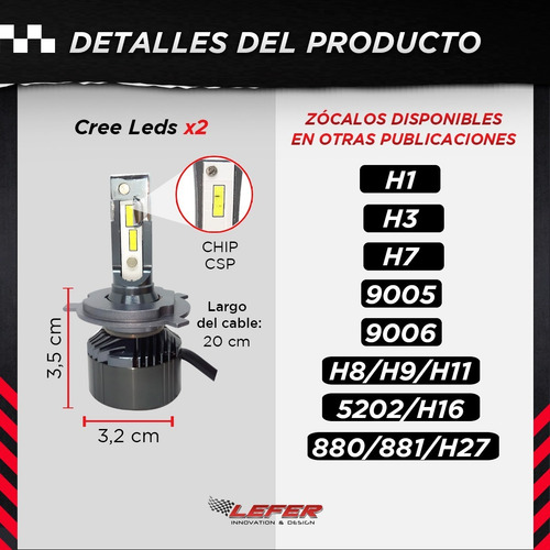 Imagen 3 de 10 de Kit Led Cree F6 H4 10.000 Lumens Reales Csp Ence Rapi Canbus